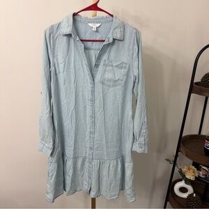 Time and Tru Sky Blue Casual Shirt Dress
